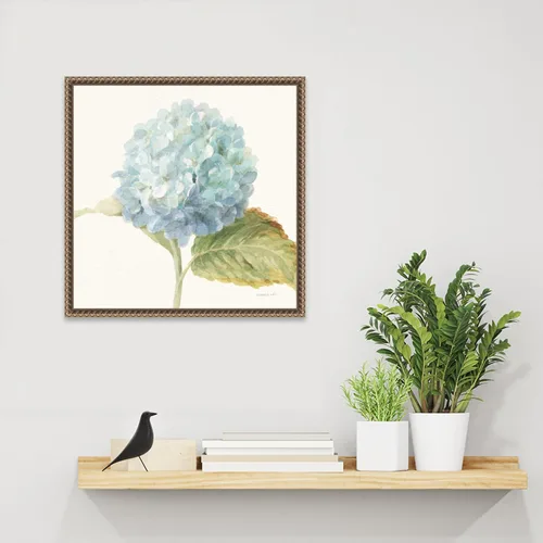 Miniatura 6 de Amanti Art Lienzo enmarcado para pared, 16 x 16 pulgadas, saco floral V cultivo de hortensia azul por Danhui Nai, lienzo enmarcado para pared, obras