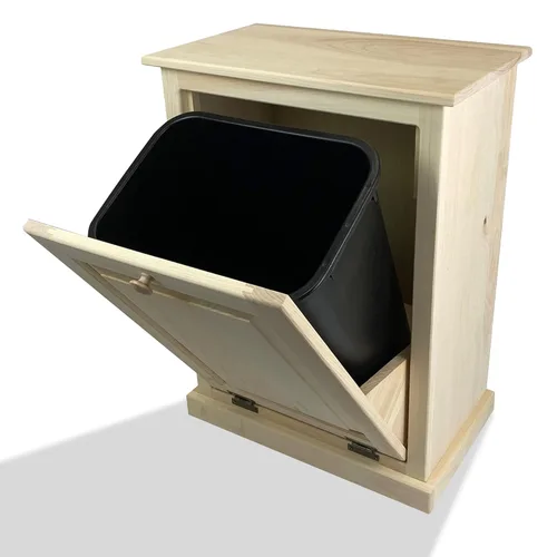 Miniatura 10 de Peaceful Classics Gabinete de Basura Abatible sin Cajón - Gabinete Extraíble de Madera, Gabinete Decorativo para Basura para Cocina, Dormitorio