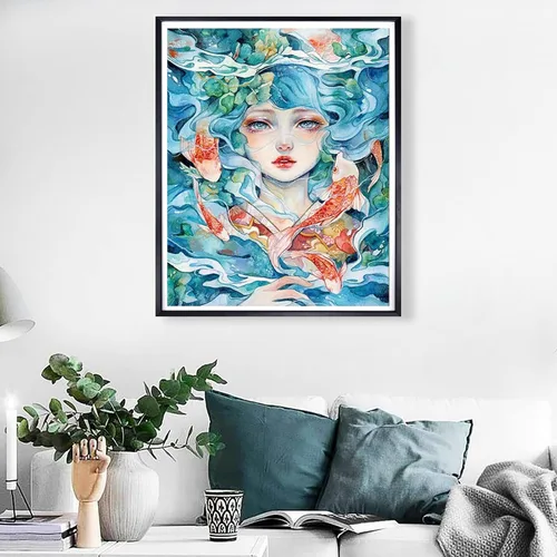 AZ3008 - Kit de pintura de diamantes 5D para niñas, arte de diamantes de hada cuadrada completa, puntos de diamante para adultos, pintura por