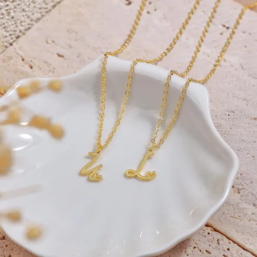 Miniatura 9 de TEWIKY Initial Necklace for Women Girls, 14k Gold Filled Necklaces Dainty Gold Letter Pendant Necklace Trendy Waterproof Simple Cute Necklaces