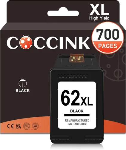 COCCINK 62XL para HP 62 cartuchos de tinta negra HP Envy 5540 5640 5660 7640 7645 OfficeJet 200 250 OfficeJet 5740 5745 8040 8045 DeskJet 5645 1