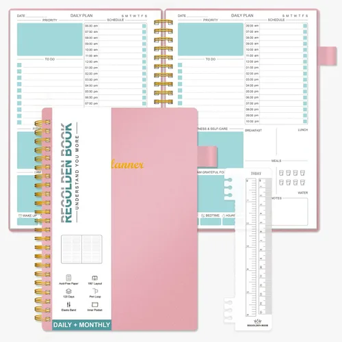 Agenda semanal diaria sin fecha, agenda diaria para lista de tareas, planificador mensual anual académico, diario de productividad y organizadores