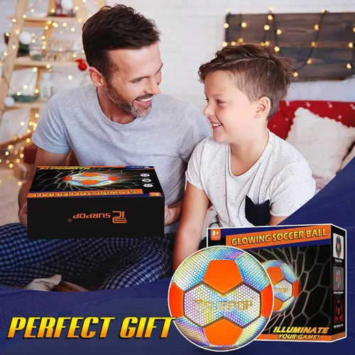 Miniatura 7 de Balón de fútbol que brilla en la oscuridad con luces LED, pelota de fútbol iluminada para juegos nocturnos, tamaño 5 regalo para niños y adultos