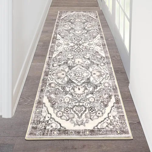 Miniatura 94 de HEBE Alfombra Pasillo 2'x10' Lavable Vintage Desgastada Alfombras de Área Antideslizante Alfombra de Lavandería Boho Alfombras de Piso para Pasillos