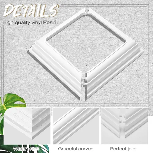 Miniatura 3 de Thyle 4 piezas de cubiertas de base de poste de vinilo verdaderas de 4x4 pulgadas, envolturas de columna para cubiertas de base de poste para porche