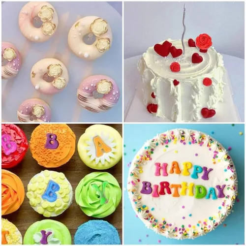 Miniatura 4 de Moldes de Silicona con Letras del Alfabeto para Chocolate, 6 Piezas Moldes de Fondant en Forma de Letras, Números, Flores, Mariposa, Corazón