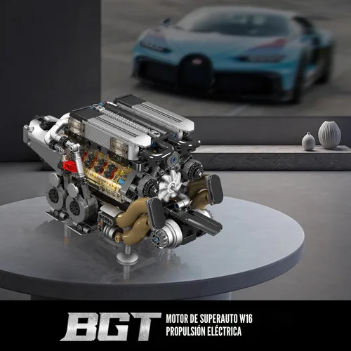 Miniatura 2 de Mould King 10131 W16 Juegos de Bloques de Construcción de Motor, Kit de Modelo de Motor V8 que Funciona, Construye tu Propio Motor Modelo STEM