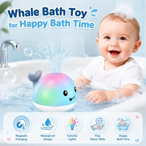 Miniatura 2 de Gigilli - Juguetes de baño para bebés, juguetes de baño magnéticos recargables para niños, bañera para niños pequeños, piscina, mesa de agua