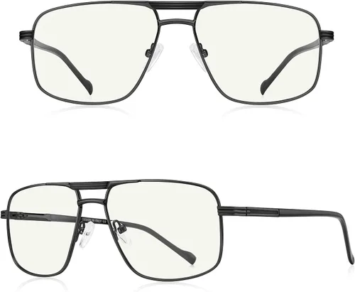 Miniatura 2 de Gafas de lectura para hombre, cuadrado, doble puente, bloqueo de luz azul, para lectura de computadora