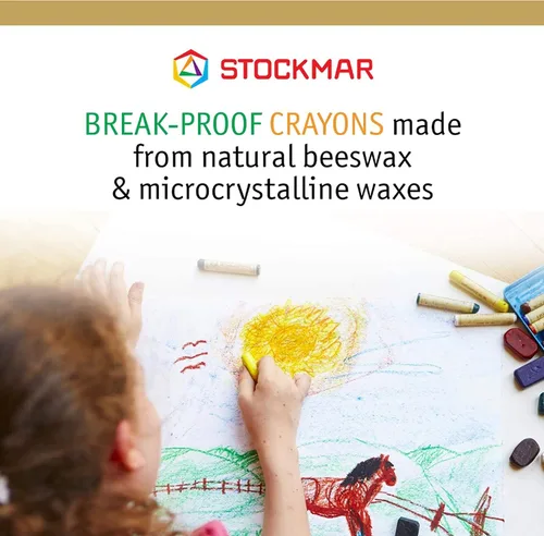 Miniatura 4 de Stockmar Juego de 16 crayones de cera de abejas, no tóxicos, crayones gigantes, crayones de cera de abeja para niños pequeños, niños - Waldorf