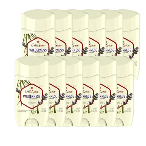 Old Spice Desodorante antitranspirante para hombres, desierto con lavanda, inspirado en la naturaleza, sólido invisible 2.6 onzas (paquete de 12)