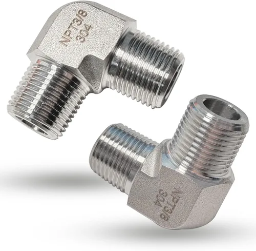 Miniatura 14 de 2 piezas de codo de calle de 90 grados, adaptador de codo de barra forjada de acero inoxidable 304, accesorios de tubería de alta resistencia