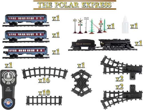 Miniatura 7 de Lionel El Expreso Polar Juego de Tren Batería Escala O con Control Remoto, Locomotora, Vagones de Tren y Pista con Sonidos Auténticos de Tren, Luces