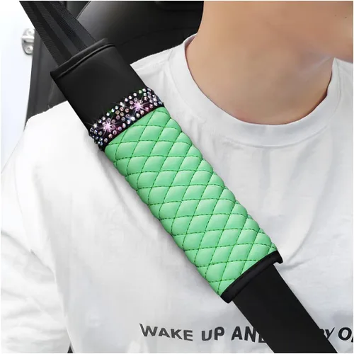 Miniatura 9 de zipelo 2 fundas para cinturón de seguridad de automóvil, almohadillas de cuero transpirable que protegen tu cuello, correas de arnés para una Negro