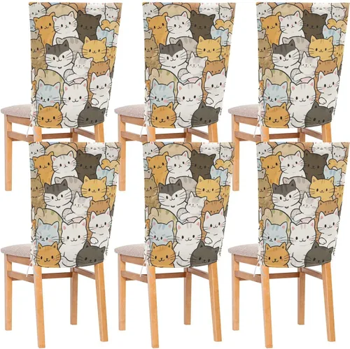 Cute Cartoon Cat Colorful Decorative Chair Seat Cover for Classroom Stools Washable Hand Washable Chair Decor protectores de sillas para comedor Set