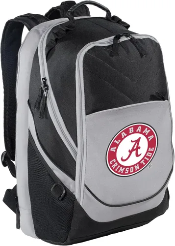 Broad Bay Mochila Alabama University of Alabama Crimson Tide - Bolsas para computadora portátil, Negro y Gris - Logo Redondo, Tamaño único, Mochila