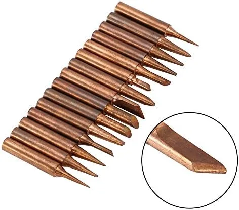 Miniatura 4 de Juego de puntas de soldadura reemplazables de cobre puro de la serie 900M-T, 15 piezas, herramienta de estación de soldadura de baja temperatura