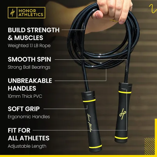 Miniatura 2 de Cuerda de saltar con peso estilo Muay Thai/hecha para entrenamiento de alta intensidad/Muay Thai y MMA - Cuerda de salto de PVC duradera - Cuerdas