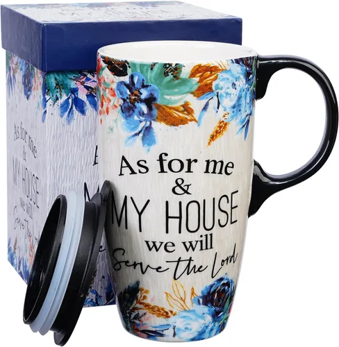 Miniatura 11 de Topadorn Taza de Café de Cerámica de Viaje con Tapa y Caja de Color, 17oz Termo de Café Apto para Microondas y Lavavajillas, Pájaro Azul Azul Pájaro