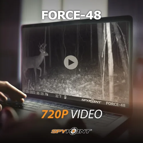 Miniatura 8 de SPYPOINT Force 48 Trail Camera, no celular, 48MP Foto 720p Video con 48 LED de bajo brillo para calidad de imagen de día o noche, rango de flash