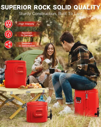 Miniatura 7 de Dispensador de bebidas aislado de 3.5 galones, dispensador de bebidas frías y calientes con interior de acero inoxidable 304 y boquilla, dispensador
