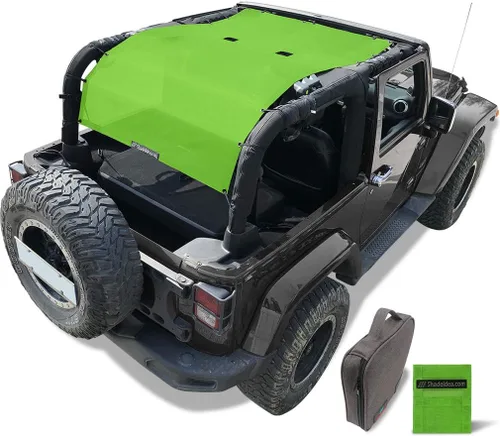 Miniatura 99 de Shadeidea JK - Parasol superior compatible con Jeep Wrangler JKU, cubierta de techo de malla suave (2007-2018) - Bloqueador de ruido de viento UV