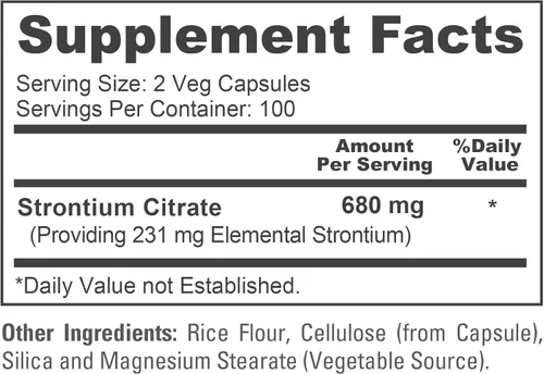 Miniatura 4 de NusaPure Citrato de estroncio - Apto para vegetarianos/veganos, sin OMG - 680 mg 200 cápsulas