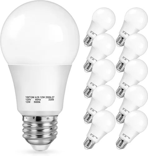 Miniatura 9 de SHINE HAI - Bombillas LED de anochecer a amanecer con sensor, A19 12W, bombillas de encendido y apagado automático, 1200 lúmenes, base E26, blanco