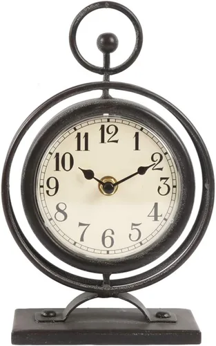 Reloj de escritorio pequeño de metal vintage, reloj de mesa decorativo para sala de estar, relojes de repisa silenciosos, decoración de estantes de