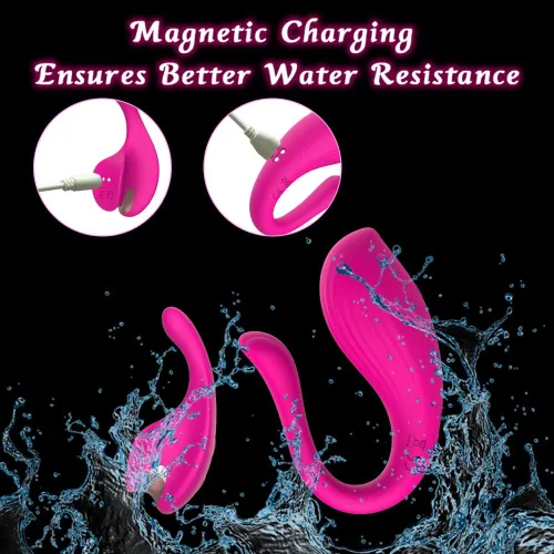 Miniatura 9 de Bragas vibratorias con aplicación y control remoto, vibrador portátil, Healexcer Smartphones Dual Motors Juguetes sexuales para adultos para Rosa