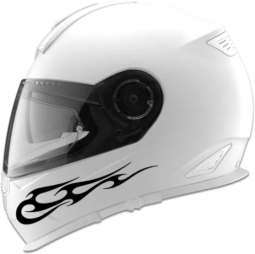 Miniatura 3 de Tribal Flames Design Auto Car Racing - Calcomanía para casco de motocicleta, 5 pulgadas, color blanco