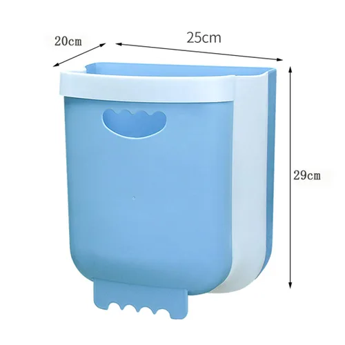 Miniatura 3 de Cubo de basura colgante de cocina, cubo de basura pequeño plegable para puerta de armario de cocina, contenedor de basura de plástico plegable