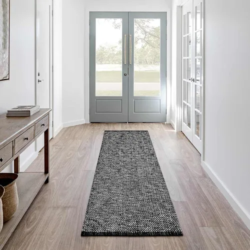 Miniatura 28 de LEEVAN - Alfombras lavables para cocina de 3 x 5 pies, alfombra de color crema para dormitorio, alfombra de algodón tejida para entrada, alfombra
