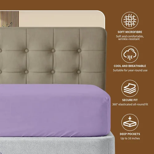 Miniatura 2 de HBHLFZ Sábana Bajera Ajustable Queen, Sábana Inferior Transpirable y Suave - Sábana Ajustable Queen Tamaño con Bolsillos Profundos de 60"x80