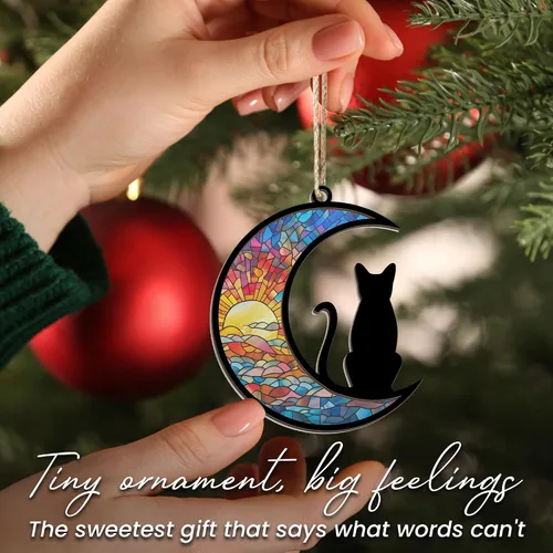Miniatura 5 de AXIARA Adornos Navideños Regalos para Amantes de los Gatos - Adorno Navideño de Doble Capa para Decoraciones del Árbol - Regalos para Amantes