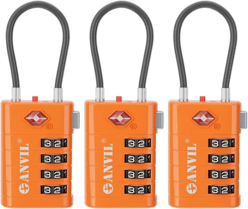 Miniatura 20 de ANVIL Candados de equipaje TSA de 4 esferas con alerta de búsqueda: núcleo TSA008 mejorado para máxima seguridad, ideal para equipaje, maleta