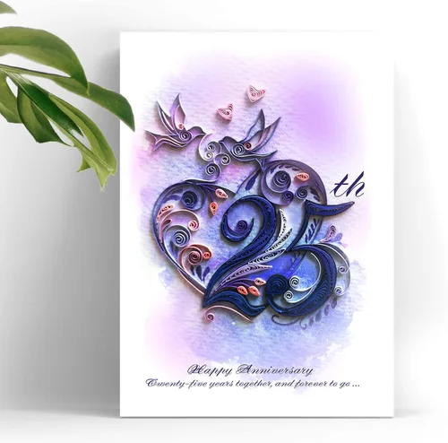 Miniatura 6 de Tarjeta de Felicitación de Aniversario de Amor Tarjeta 3D de Quilling Hecha a Mano para Amor Amigo Mamá Cumpleaños Aniversario Tarjeta Postal