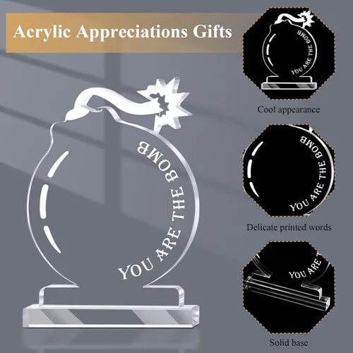 Miniatura 3 de Bucherry 10 piezas de premios de agradecimiento para empleados para compañeros de acrílico, trofeo de agradecimiento, puede que esté orgulloso