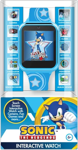 Miniatura 4 de Accutime Niños SEGA Sonic El Erizo Azul Reloj Inteligente Educativo de Pantalla Táctil para Niños, Niñas, Pequeños, 40 mm, Moderno Sonic Star
