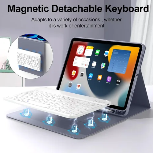Miniatura 4 de Funda para teclado kenke para iPad de 10.ª generación (10.9 pulgadas 2022) / iPad A16 de 11.ª generación (11 pulgadas 2025) con soporte para lápiz