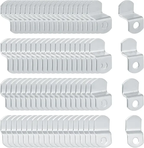 Miniatura 7 de 40 Clips de Lona Desplazados con Tornillos Clips de Metal Negro para Marco de Fotos Abrazaderas de Espejo Clips de Espejo Desplazados de Servicio