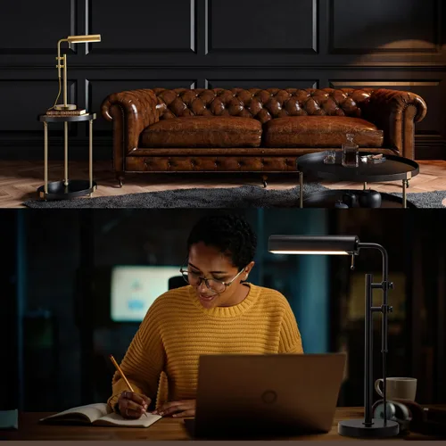 Miniatura 7 de O'Bright Aurora - Lámpara LED de escritorio de farmacia, brazo oscilante, diseño industrial para leer, manualidades, trabajo, LED de 10 W, altura