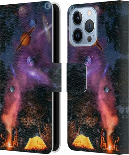 Miniatura 12 de Head Case Designs Officially Licensed Dave Loblaw Boy Painting Moon Clouds Sci-Fi and Surreal Leather Wallet Case Compatible with Apple iPhone 13 Pro