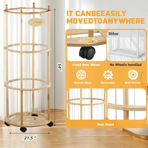 Miniatura 5 de Almacenamiento de Zoológico de Animales de Peluche Extra Grande Soporte de Madera para Animales de Peluche Organizador de Juguetes Suaves Jaula
