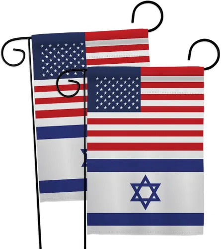 Bandera israelí estadounidense de bandera de Israel, 2 piezas de pancartas de pared para habitación, patio, césped, jardín, tapiz interior al aire