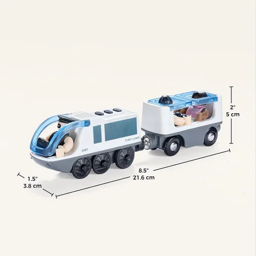 Miniatura 7 de Tiny Land Tren Locomotora de Acción a Batería - Potente Motor Juego de Tren Bala Compatible con Rieles de Principales Marcas - Juguetes de Rieles a