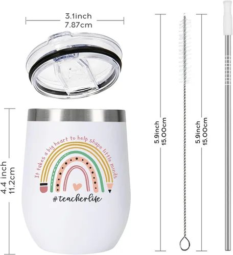 Miniatura 7 de Regalos de agradecimiento a maestros para mujeres y hombres, vaso aislado de 12 onzas con caja de regalo, regalo de fin de año, graduación, Navidad