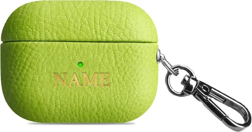 Miniatura 11 de Funda de cuero con iniciales personalizadas para Apple Airpods Pro de 2ª generación, funda vegana de lujo con llavero y letras en relieve con nombre
