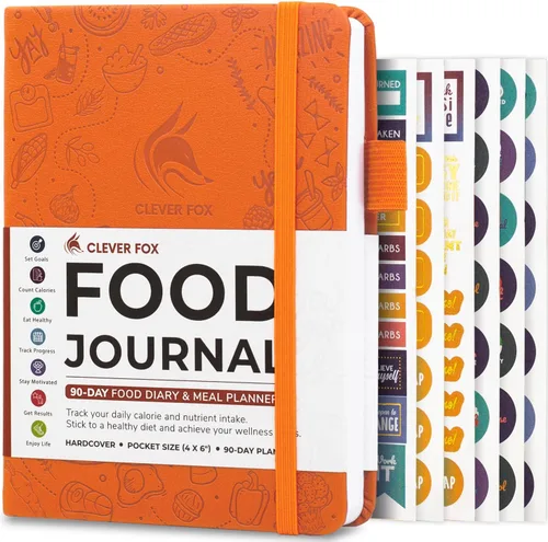 Miniatura 30 de Clever Fox Diario de Alimentos de Bolsillo - Diario Diario de Alimentos, Planificador de Comidas para Rastrear Calorías y Nutrientes, Cuaderno