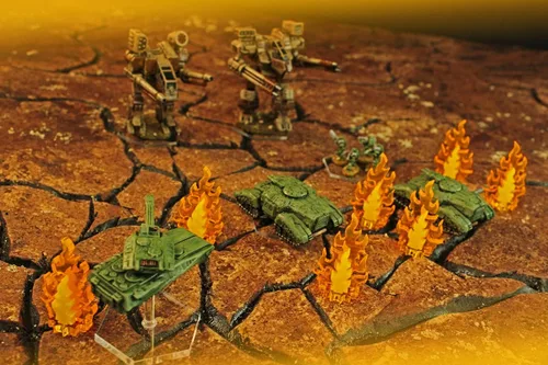 Miniatura 2 de LITKO Juego de marcadores Inferno Pequeño Juego de 7 Marcadores de llama fluorescente de 1.339 in Compatible con juegos de guerra de mesa